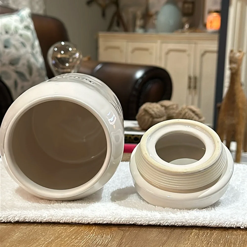 🐾🖤 Rae Dunn “Woof” Canister for 🦮 Furry Baby 🐕‍🦺 Treats 🖤🐾